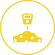 Radiation detection icon with yellow outline