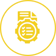 Yellow document gear emblem on black