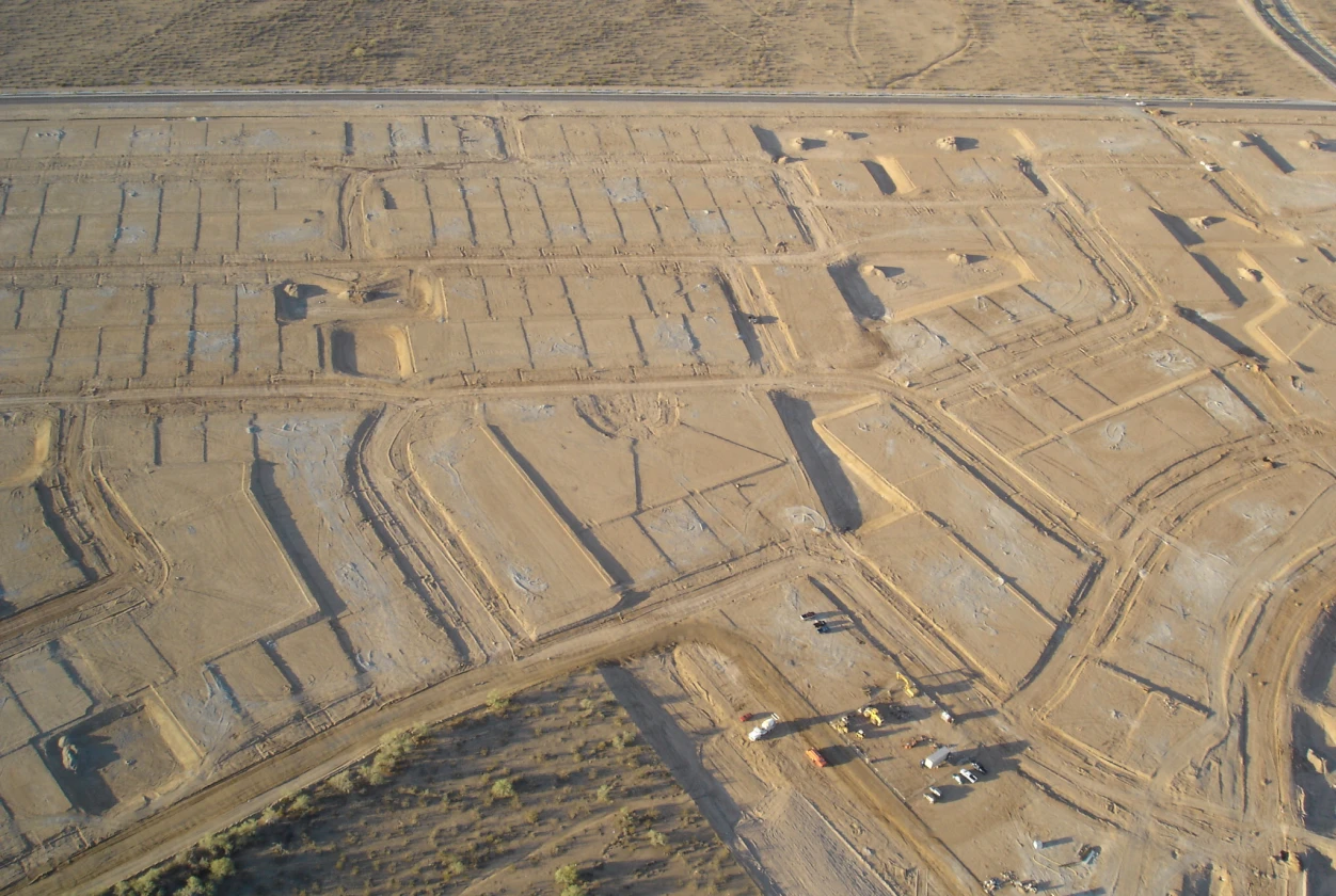 Early stages of residential area construction
